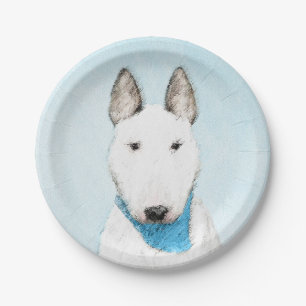 Prato De Papel Pintura Bull Terrier - Arte Cachorro Original Boni