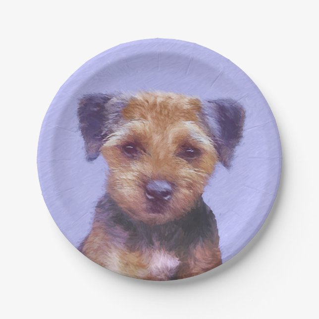Prato De Papel Pintura de Borda Terrier - Arte de Cachorro Origin (Frente)