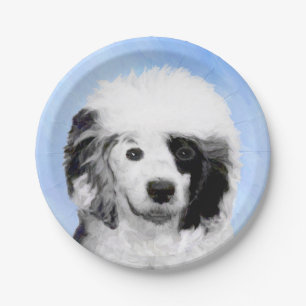 Prato De Papel Pintura de Cachorro Português - Arte Original de C