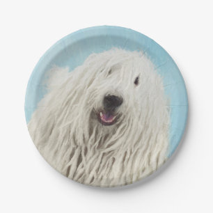 Prato De Papel Pintura de Komondor - Arte Original de Cachorro Fo