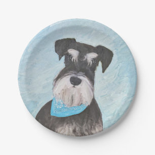 Prato De Papel Pintura de Schnauzer (Miniatura) - Cachorro Origin