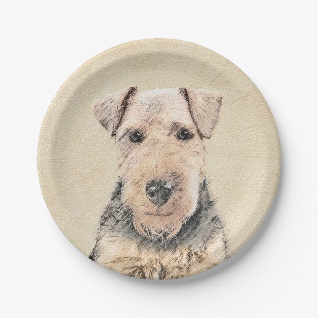 Prato De Papel Pintura de Welsh Terrier - Arte de Cachorro Origin (Frente)