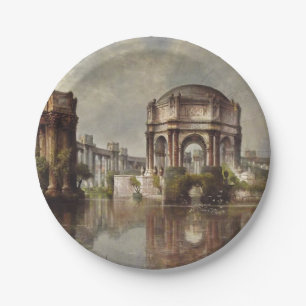 Prato De Papel Pintura do Palácio de Belas Artes Vintage