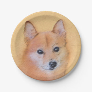 Prato De Papel Pintura em Spitz Finlandês - Arte Cachorosa Origin