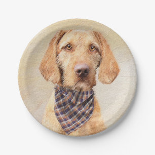 Prato De Papel Pintura em Vizsla com Cabelo Frio - Arte Cachorra