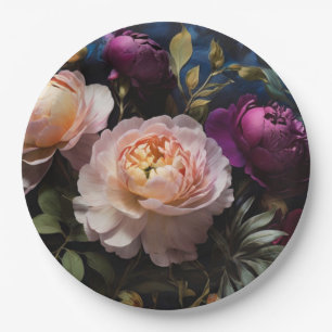 Prato De Papel Pintura floral elegante