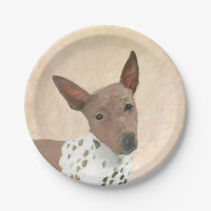 Prato De Papel Pintura Terrier sem cabelos americana - Arte canin