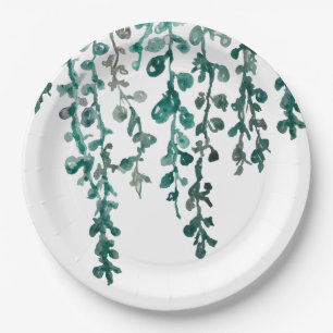 Prato De Papel Pintura tropical Impressão de planta botânica