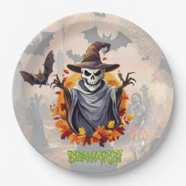 Prato De Papel Pirâmide de Abóbora de Halloween
