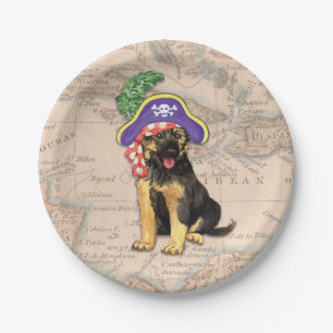 Prato De Papel Pirata do german shepherd