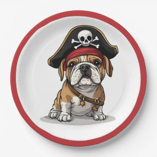 Prato De Papel Pirata Inglesa Crânio Crossbones