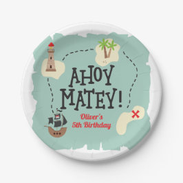 Prato De Papel Pirate Treasure Map Birthday