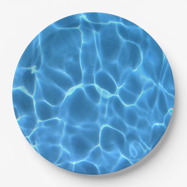 Prato De Papel Piscina de Água Azul (Frente)
