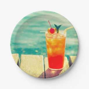 Prato De Papel piscina de verão divertida no cocktail
