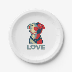 Prato De Papel Pitbull - AMOR