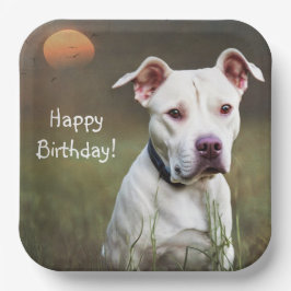 Prato De Papel Pitbull Branco