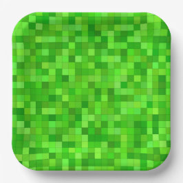 Prato De Papel Pixels verdes