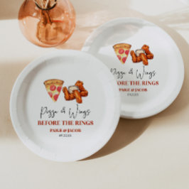 Prato De Papel Pizza and Wings Before The Wings Rehearsal Dinner