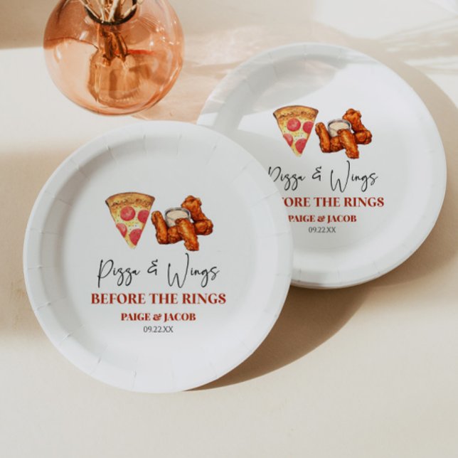 Prato De Papel Pizza and Wings Before The Wings Rehearsal Dinner (Criador carregado)