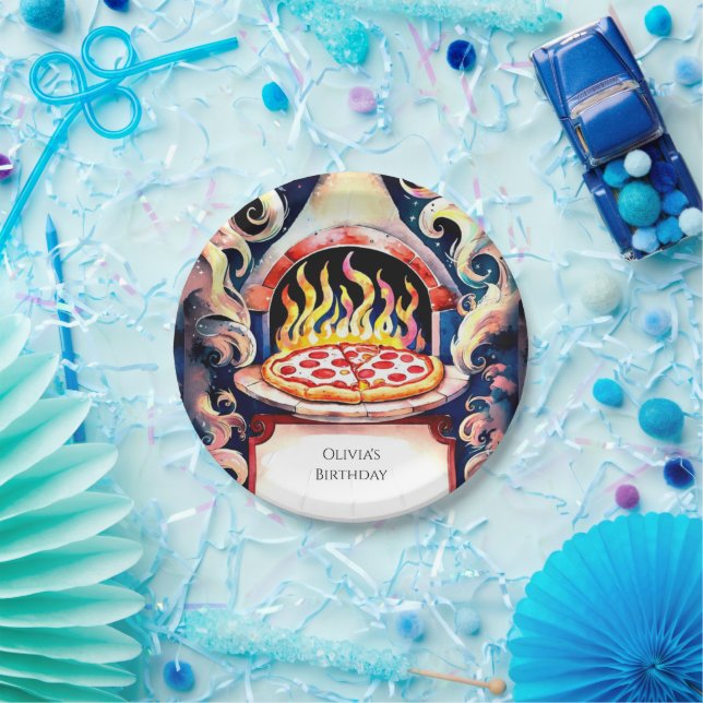 Prato De Papel Pizza de Crianças Fofas (Festa)