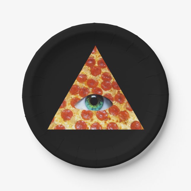 Prato De Papel Pizza de Illuminati (Frente)