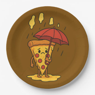 Prato De Papel Pizza debaixo da chuva de queijo