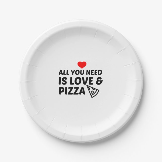 PRATO DE PAPEL PIZZA E AMOR (Frente)
