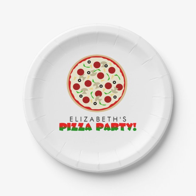 Prato De Papel Pizza Party (Frente)
