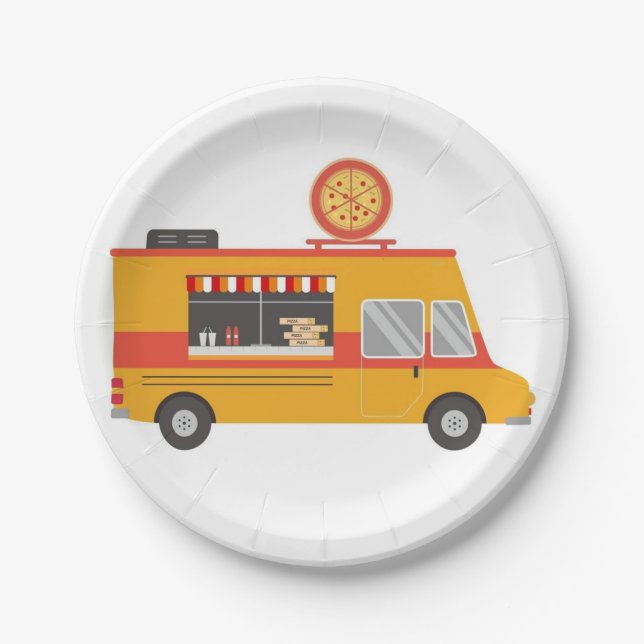Prato De Papel Pizza Truck Paper Plate (Frente)
