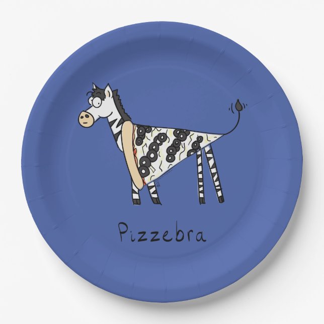 Prato De Papel Pizzebra Pizza Zebra Placas De Papel (Frente)
