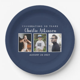 Prato De Papel placa aniversário de 30 anos