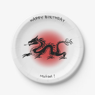 Prato De Papel Placa conhecida do aniversário tradicional chinê