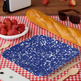 Prato De Papel Placa de acampamento do Splatter do Enamelware