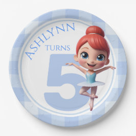 Prato De Papel Placa de Aniversário Personalizada 3D de Bailarina