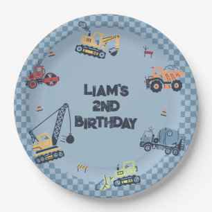 Prato De Papel Placa de Aniversário Personalizada de Caminhão de
