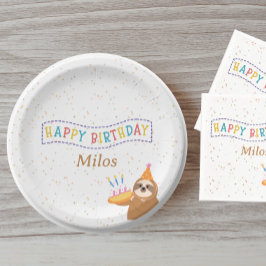 Prato De Papel Placa de Aniversário Personalizada Design de Festa
