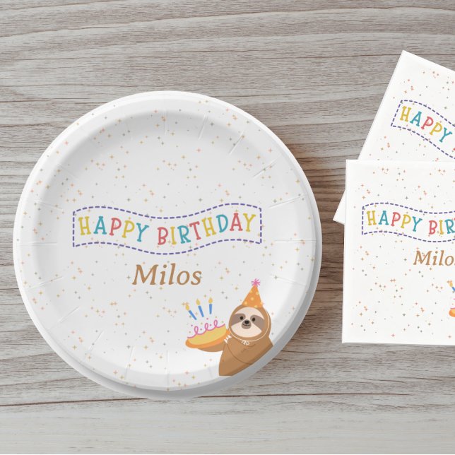 Prato De Papel Placa de Aniversário Personalizada Design de Festa (Criador carregado)