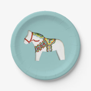 Prato De Papel Placa de Cavalo Branco