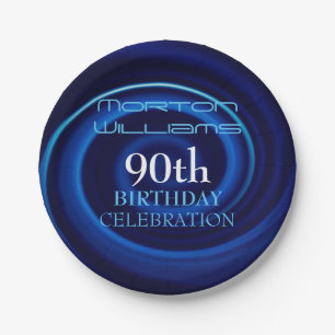 Prato De Papel Placa de Celebração de Aniversário de 90 de Vortex