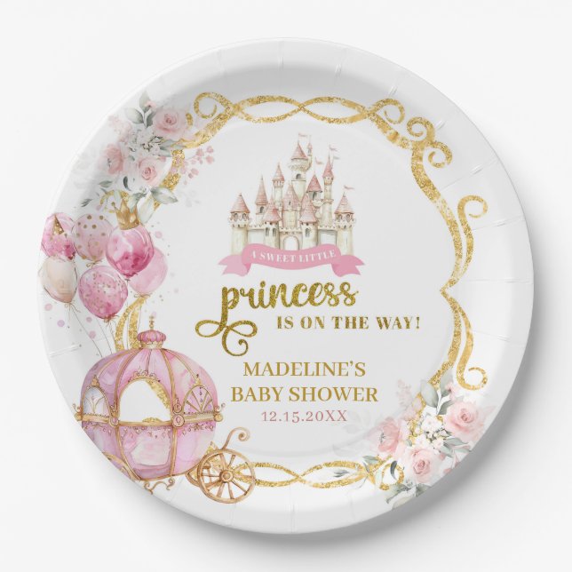 Prato De Papel Placa de Chá de fraldas da Princesa Real (Frente)