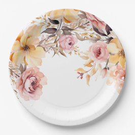 Prato De Papel Placa de chá de fraldas de menina cor-de-rosa embe