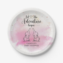 Prato De Papel Placa de Chá de fraldas Gêmeos Elefantes