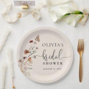 Prato De Papel Placa de Chá de panela de Flor Selvagem Boho Tiny