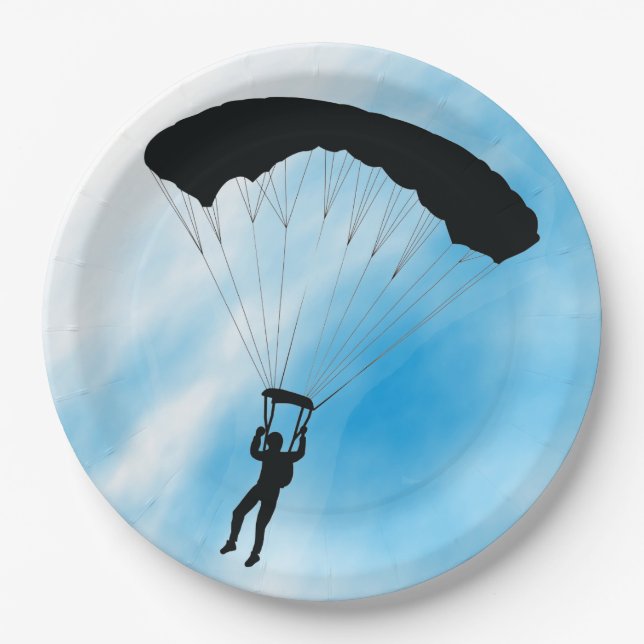 Prato De Papel Placa de Design de Papel Skydiving (Frente)