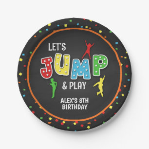 Prato De Papel Placa de Festa de aniversário de Trampoline - Gar