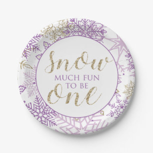 Prato De Papel Placa de flocos de neve Dourada e roxa da Holanda