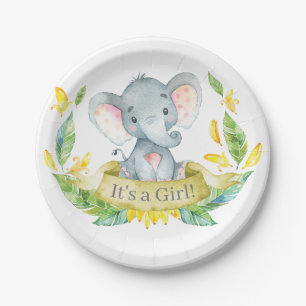 Prato De Papel Placa de Papel Amarelo Chá de fraldas Elefante pa