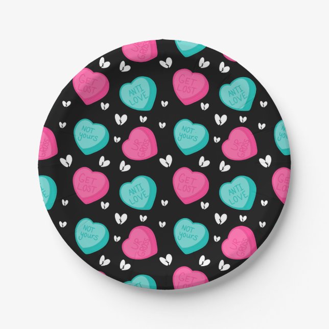 Prato De Papel Placa de papel anti-Dia de os namorados (Frente)