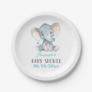 Prato De Papel Placa de papel Aqua Chá de fraldas Elefante