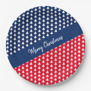 Prato De Papel Placa de papel aquoso de árvore branca azul